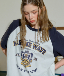 CPGN STUDIO（コンパーニョ）の「マリンウェーブレグラン半袖Tシャツネイビー（Tシャツ/カットソー）」