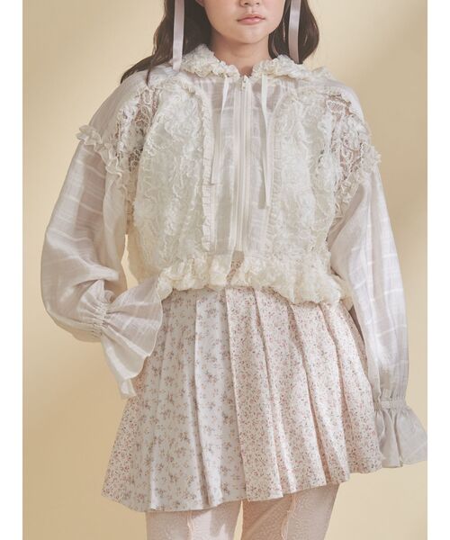 merry jenny（メリージェニー）の「レースフードブルゾン（ブルゾン・レディース・ブラック/オフホワイト/アイボリー・FREE）」の2枚目の写真