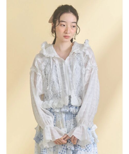 merry jenny（メリージェニー）の「レースフードブルゾン（ブルゾン・レディース・ブラック/オフホワイト/アイボリー・FREE）」の11枚目の写真