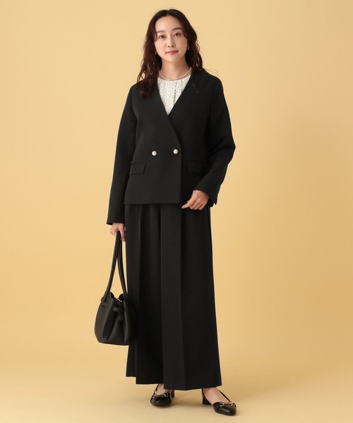 Elura（エルーラ）の「≪入卒/セレモニー/通勤≫ダブルクロスワイドパンツ/603850（スラックス・レディース・ブラック/アイボリー/ネイビー・LARGE/MEDIUM）」の15枚目の写真