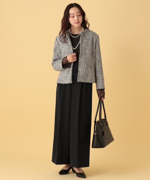 Elura（エルーラ）の「≪入卒/セレモニー/通勤≫ダブルクロスワイドパンツ/603850（スラックス・レディース・ブラック/アイボリー/ネイビー・LARGE/MEDIUM）」の16枚目の写真