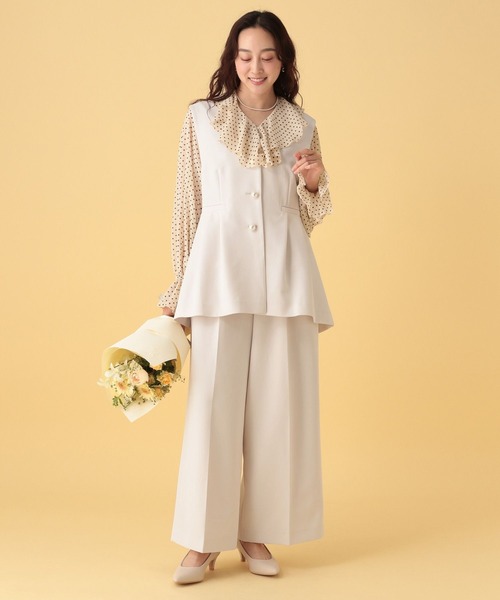 Elura（エルーラ）の「≪入卒/セレモニー/通勤≫ダブルクロスワイドパンツ/603850（スラックス・レディース・ブラック/アイボリー/ネイビー・LARGE/MEDIUM）」の18枚目の写真