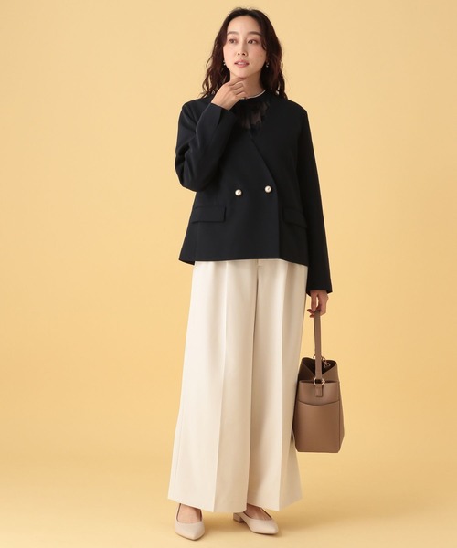 Elura（エルーラ）の「≪入卒/セレモニー/通勤≫ダブルクロスワイドパンツ/603850（スラックス・レディース・ブラック/アイボリー/ネイビー・LARGE/MEDIUM）」の19枚目の写真