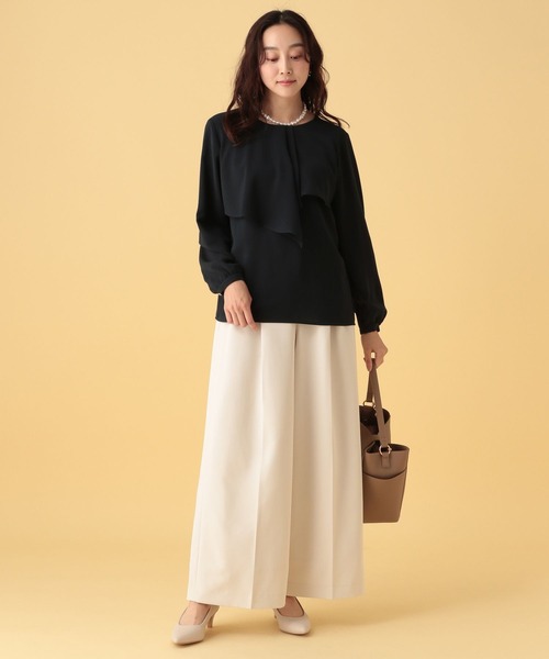 Elura（エルーラ）の「≪入卒/セレモニー/通勤≫ダブルクロスワイドパンツ/603850（スラックス・レディース・ブラック/アイボリー/ネイビー・LARGE/MEDIUM）」の20枚目の写真