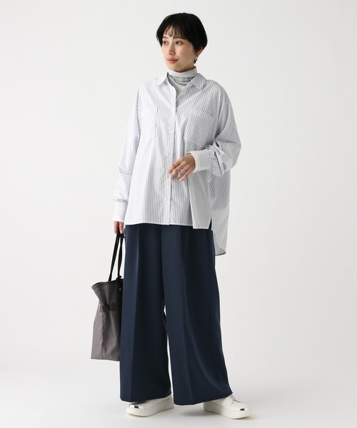 Elura（エルーラ）の「ダブルクロスワイドパンツ/603850（スラックス・レディース・ブラック/アイボリー/ネイビー・LARGE/MEDIUM）」の5枚目の写真