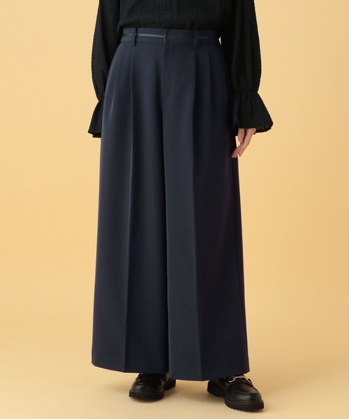 Elura（エルーラ）の「ダブルクロスワイドパンツ/603850（スラックス・レディース・ブラック/アイボリー/ネイビー・LARGE/MEDIUM）」の4枚目の写真