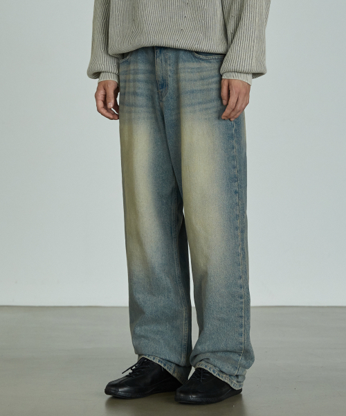 P.IN.O(ピインオ)の「516 ウォッシングヴィンテージワイドデニムパンツ(デニムパンツ・メンズ・ブルー系その他・SMALL/MEDIUM/LARGE/X-LARGE)」の1枚目の写真