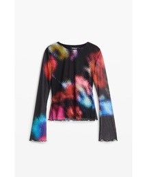 Desigual | CHRISTIAN LACROIX カラースポットプリント フレアスリーブトップス(Tシャツ/カットソー)