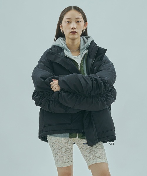 THOUSAND MILE（サウザンドマイル）の「(GENE HEAVENS x THOUSAND MILE)STAND COLLAR PADDED JACKET（その他アウター・レディース・ブラック/ブラウン・S/M）」の4枚目の写真