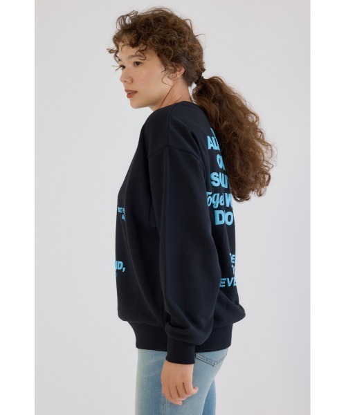 RODEO CROWNS WIDE BOWL（ロデオクラウンズワイドボウル）の「メッセージスウェットトップス（スウェット・レディース・ブラック/オレンジ/ブルー・FREE）」の6枚目の写真