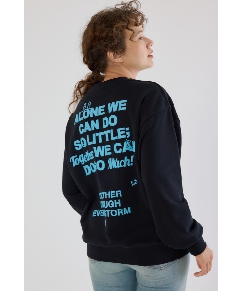 RODEO CROWNS WIDE BOWL（ロデオクラウンズワイドボウル）の「メッセージスウェットトップス（スウェット・レディース・ブラック/オレンジ/ブルー・FREE）」の7枚目の写真