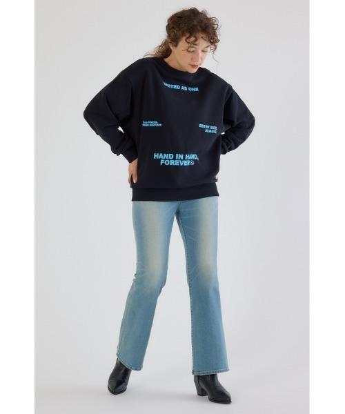 RODEO CROWNS WIDE BOWL（ロデオクラウンズワイドボウル）の「メッセージスウェットトップス（スウェット・レディース・ブラック/オレンジ/ブルー・FREE）」の8枚目の写真