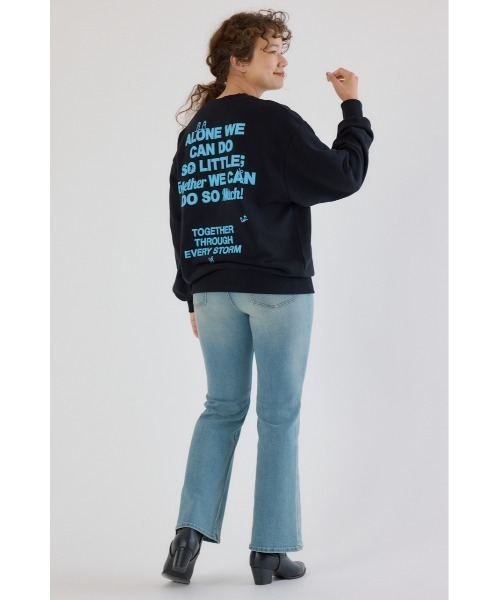 RODEO CROWNS WIDE BOWL（ロデオクラウンズワイドボウル）の「メッセージスウェットトップス（スウェット・レディース・ブラック/オレンジ/ブルー・FREE）」の9枚目の写真