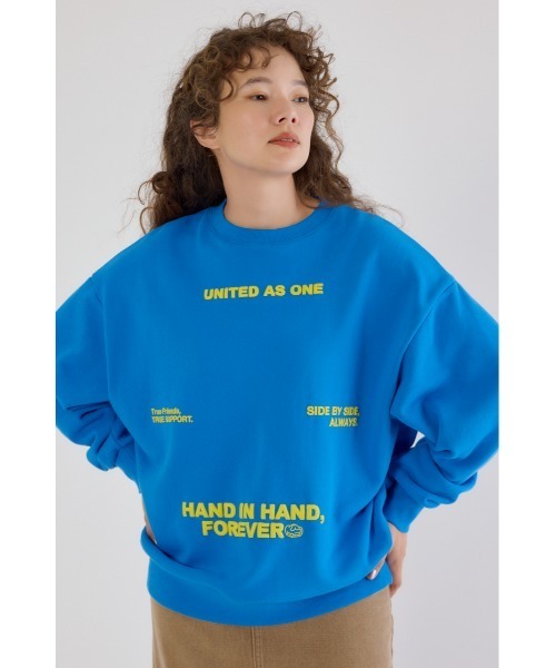 RODEO CROWNS WIDE BOWL（ロデオクラウンズワイドボウル）の「メッセージスウェットトップス（スウェット・レディース・ブラック/オレンジ/ブルー・FREE）」の15枚目の写真