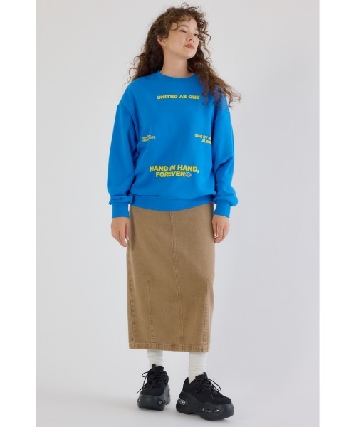 RODEO CROWNS WIDE BOWL（ロデオクラウンズワイドボウル）の「メッセージスウェットトップス（スウェット・レディース・ブラック/オレンジ/ブルー・FREE）」の18枚目の写真