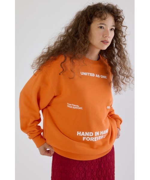 RODEO CROWNS WIDE BOWL（ロデオクラウンズワイドボウル）の「メッセージスウェットトップス（スウェット・レディース・ブラック/オレンジ/ブルー・FREE）」の10枚目の写真