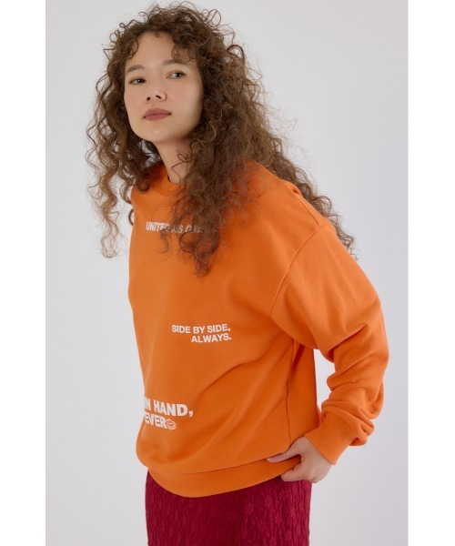 RODEO CROWNS WIDE BOWL（ロデオクラウンズワイドボウル）の「メッセージスウェットトップス（スウェット・レディース・ブラック/オレンジ/ブルー・FREE）」の11枚目の写真