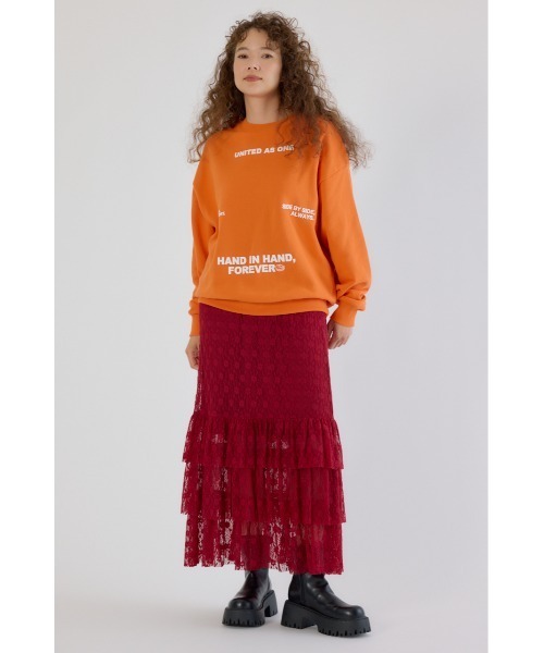 RODEO CROWNS WIDE BOWL（ロデオクラウンズワイドボウル）の「メッセージスウェットトップス（スウェット・レディース・ブラック/オレンジ/ブルー・FREE）」の13枚目の写真