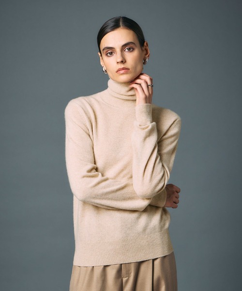 N.O.R.C(ノーク)の「【CASHMERE100%】カシミヤタートルネックニット(ニット/セーター・レディース・チャコール/ベージュ/ブラック/サックスブルー/ライラック・フリー)」の14枚目の写真