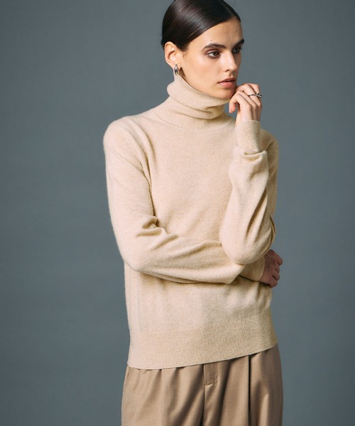 N.O.R.C(ノーク)の「【CASHMERE100%】カシミヤタートルネックニット(ニット/セーター・レディース・チャコール/ベージュ/ブラック/サックスブルー/ライラック・フリー)」の15枚目の写真