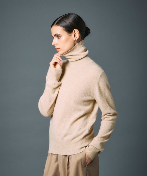 N.O.R.C(ノーク)の「【CASHMERE100%】カシミヤタートルネックニット(ニット/セーター・レディース・チャコール/ベージュ/ブラック/サックスブルー/ライラック・フリー)」の13枚目の写真