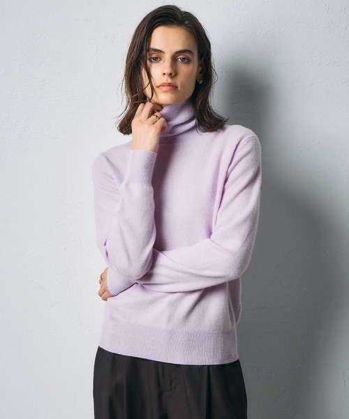 N.O.R.C(ノーク)の「【CASHMERE100%】カシミヤタートルネックニット(ニット/セーター・レディース・チャコール/ベージュ/ブラック/サックスブルー/ライラック・フリー)」の20枚目の写真