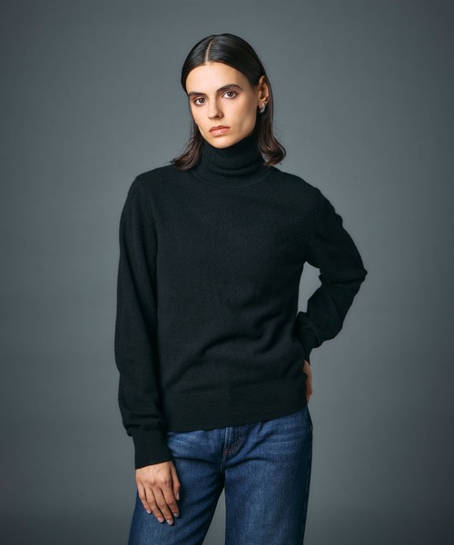 N.O.R.C(ノーク)の「【CASHMERE100%】カシミヤタートルネックニット(ニット/セーター・レディース・チャコール/ベージュ/ブラック/サックスブルー/ライラック・フリー)」の21枚目の写真