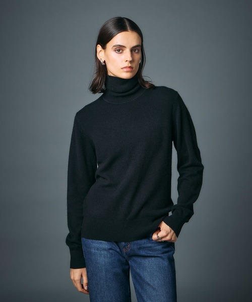 美品✨ LOUISVUITTON カシミヤ タートルネック ニット 現行 黒 L LOUIS VUITTON (ルイヴィトン) 22SS フロントLVロゴ タートルネック