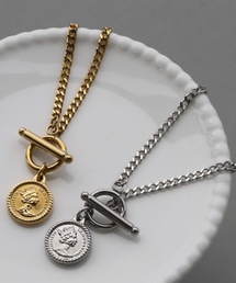 abaskdesign（アバスクデザイン）の「金属アレルギー対応　ヴィンテージコインネックレス（ネックレス）」