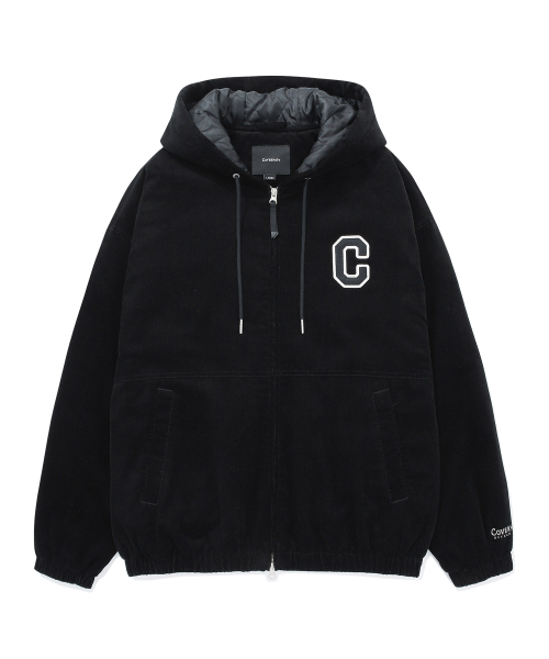 COVERNAT（カバーナット）の「Cロゴコーデュロイフードパーカージャケットブラック（パーカー・レディース・その他・SMALL/MEDIUM/LARGE/X-LARGE）」の2枚目の写真