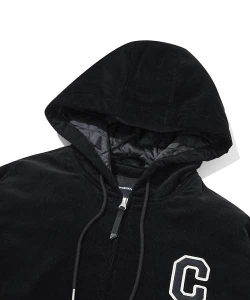 COVERNAT（カバーナット）の「Cロゴコーデュロイフードパーカージャケットブラック（パーカー・レディース・その他・SMALL/MEDIUM/LARGE/X-LARGE）」の4枚目の写真
