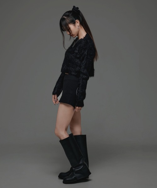 .KOM(ドットコム)の「『.KOM/ドットケーオーエム』クロップニット【GC】(ニット/セーター・レディース・グレー/ブラック/ブラウン/ホワイト・FREE)」の13枚目の写真
