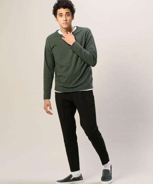 BEAUTY&YOUTH UNITED ARROWS（ビューティーアンドユースユナイテッドアローズ）の「BY エアフロート クルーネック ニット◆（ニット/セーター・メンズ・オリーブ/ネイビー/ライトグレー・SMALL/LARGE/X-LARGE/MEDIUM）」の7枚目の写真