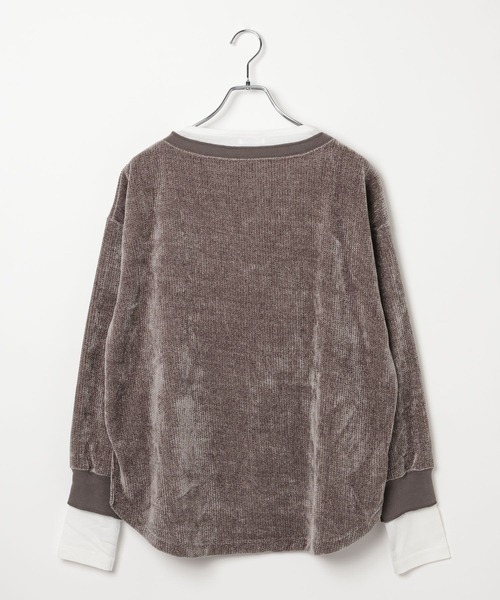 LEPSIM（レプシィム）の「ドッキングヘンリープルオーバー　625499（Tシャツ/カットソー・レディース・グレー/グレイッシュベージュ/ブラック・FREE）」の4枚目の写真