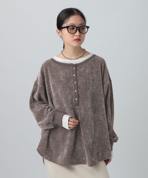 LEPSIM（レプシィム）の「ドッキングヘンリープルオーバー　625499（Tシャツ/カットソー・レディース・グレー/グレイッシュベージュ/ブラック・FREE）」の21枚目の写真