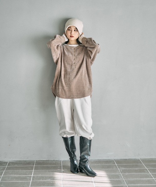 LEPSIM（レプシィム）の「ドッキングヘンリープルオーバー　625499（Tシャツ/カットソー・レディース・グレー/グレイッシュベージュ/ブラック・FREE）」の19枚目の写真