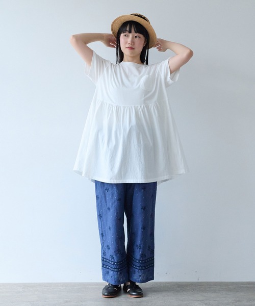 bulle de savon(ビュルデサボン)の「30/-CM 天竺 tunic Tシャツ(Tシャツ/カットソー・レディース・ホワイト・FREE)」の18枚目の写真