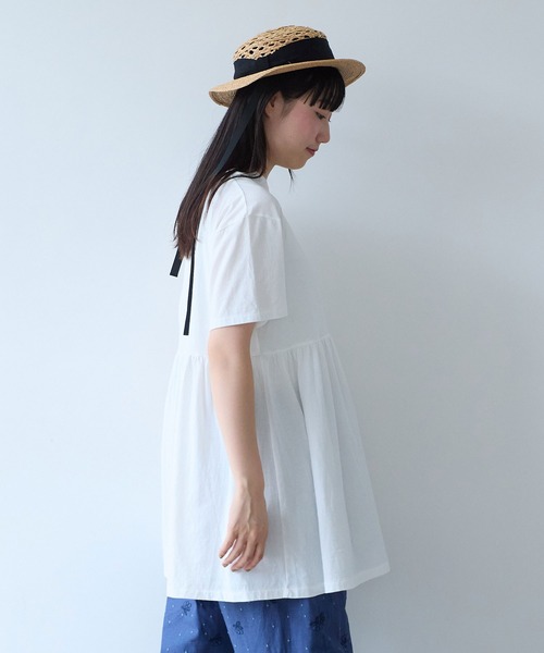 bulle de savon(ビュルデサボン)の「30/-CM 天竺 tunic Tシャツ(Tシャツ/カットソー・レディース・ホワイト・FREE)」の16枚目の写真
