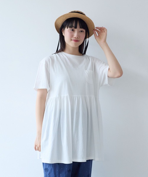 bulle de savon(ビュルデサボン)の「30/-CM 天竺 tunic Tシャツ(Tシャツ/カットソー・レディース・ホワイト・FREE)」の14枚目の写真