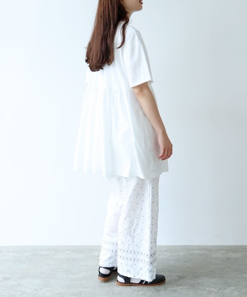 bulle de savon(ビュルデサボン)の「30/-CM 天竺 tunic Tシャツ(Tシャツ/カットソー・レディース・ホワイト・FREE)」の12枚目の写真