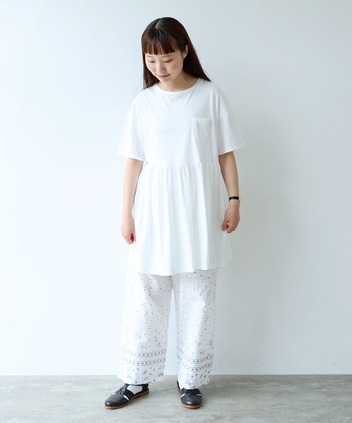bulle de savon(ビュルデサボン)の「30/-CM 天竺 tunic Tシャツ(Tシャツ/カットソー・レディース・ホワイト・FREE)」の9枚目の写真