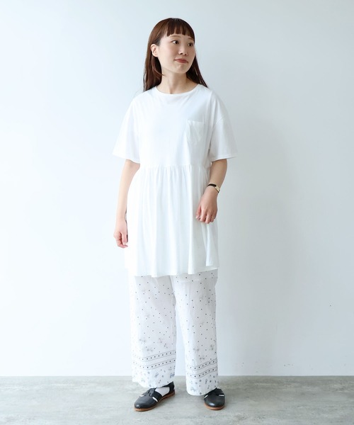 bulle de savon(ビュルデサボン)の「30/-CM 天竺 tunic Tシャツ(Tシャツ/カットソー・レディース・ホワイト・FREE)」の10枚目の写真