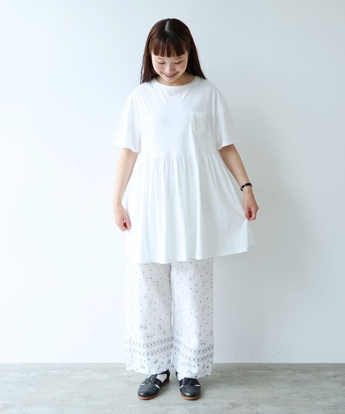 bulle de savon(ビュルデサボン)の「30/-CM 天竺 tunic Tシャツ(Tシャツ/カットソー・レディース・ホワイト・FREE)」の11枚目の写真