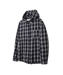 [フード脱着] チェックフードロングスリーブシャツ 2 COLOR COOSSH194