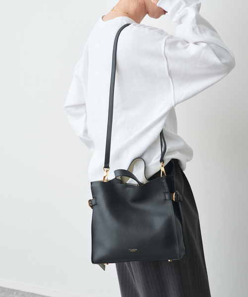 VIOLAd'ORO / ヴィオラドーロ サイドベルトレザートート（トートバッグ