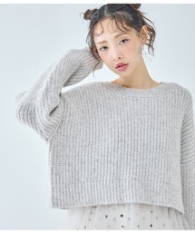 チュールレイヤードニット