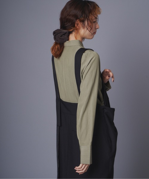 terrace(テラス)の「アシメトリーラップデザインジャンスカワンピース(ワンピース・レディース・ブラック/ブラウン・MEDIUM)」の9枚目の写真