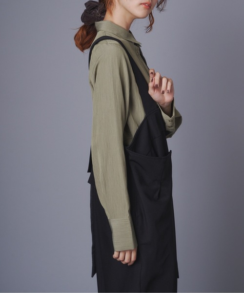 terrace(テラス)の「アシメトリーラップデザインジャンスカワンピース(ワンピース・レディース・ブラック/ブラウン・MEDIUM)」の10枚目の写真