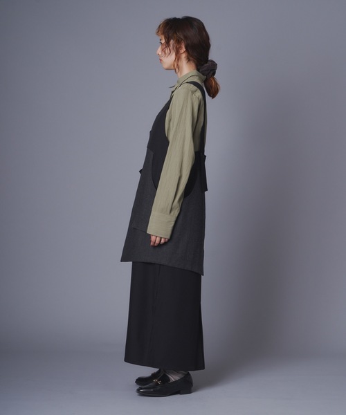 terrace(テラス)の「アシメトリーラップデザインジャンスカワンピース(ワンピース・レディース・ブラック/ブラウン・MEDIUM)」の11枚目の写真