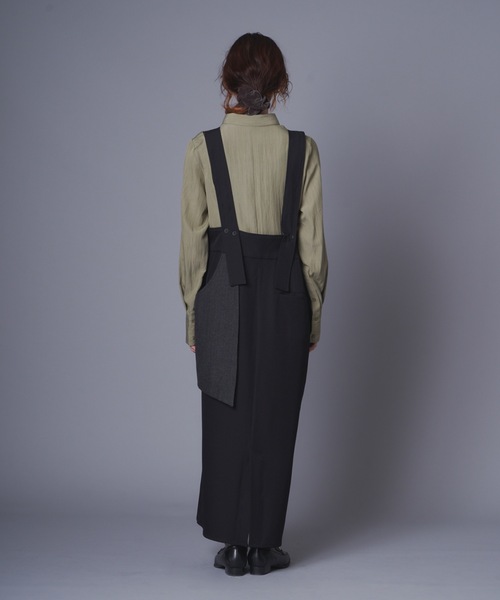terrace(テラス)の「アシメトリーラップデザインジャンスカワンピース(ワンピース・レディース・ブラック/ブラウン・MEDIUM)」の12枚目の写真